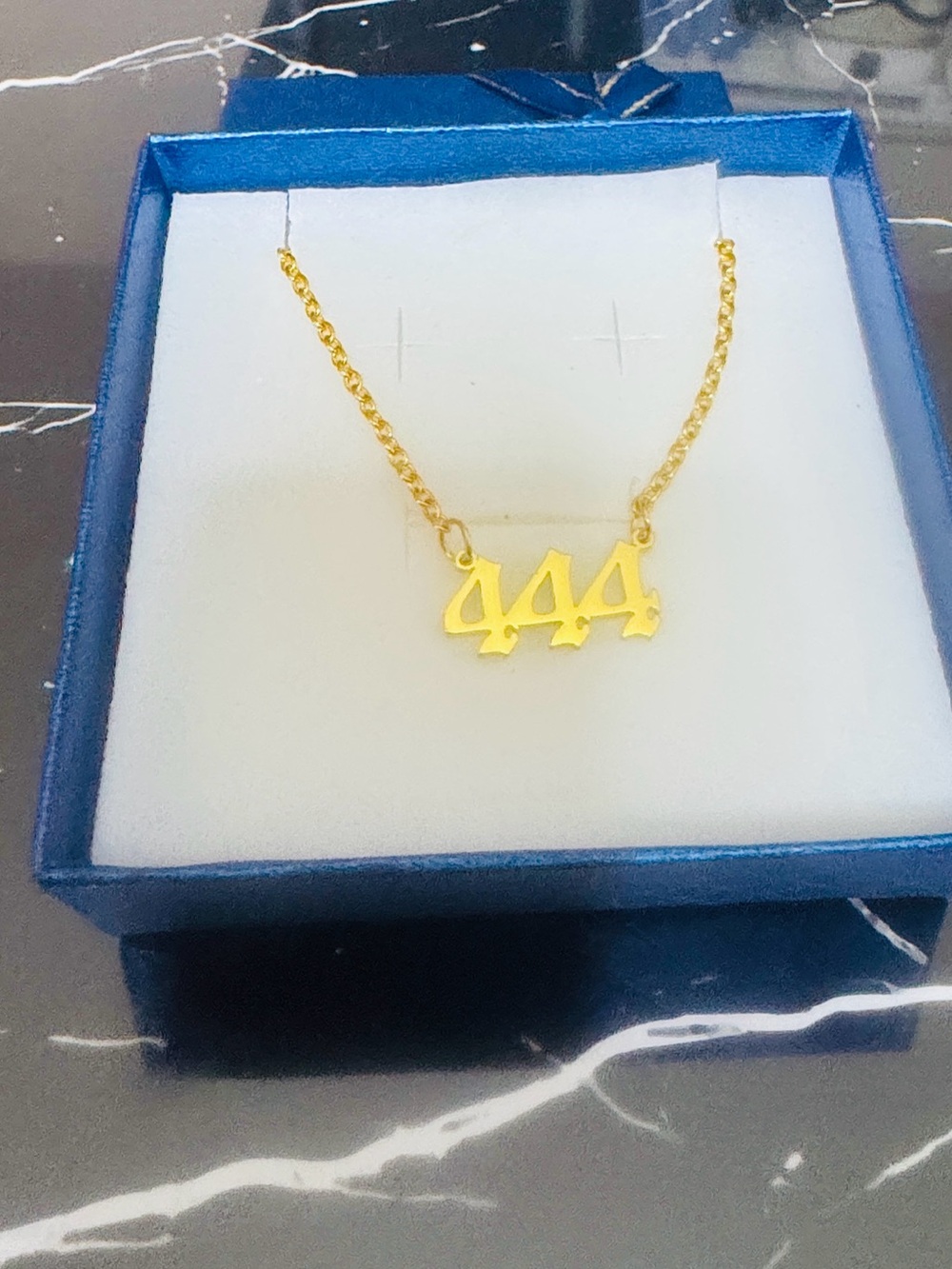 Gold Number '444' Pendant Necklace for Women